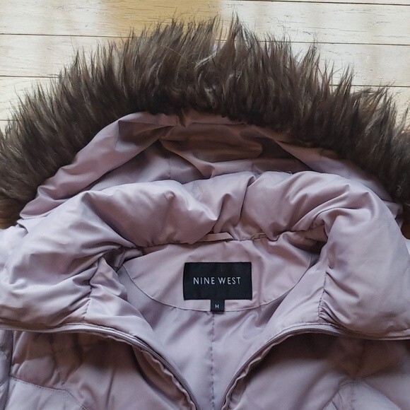 Nine West Puffer Jacket: Size M, Light Purple with Removable Hood - Picture 2 of 3